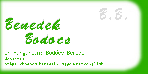 benedek bodocs business card